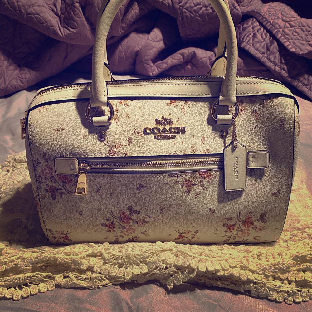 Coach Rowan Satchel Rose Print